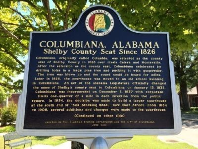 Columbiana, Alabama Marker (side 1) image. Click for full size.