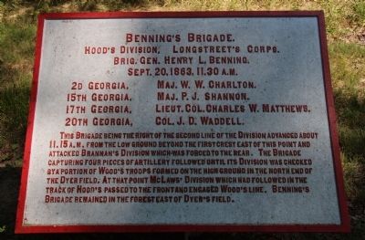 Benning's Brigade Marker. Click for full size. Benning's Brigade Marker image. Click for full size.
