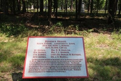 Benning's Brigade Marker. Click for full size. Benning's Brigade Marker image. Click for full size.