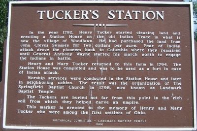 Tucker's Station Marker. Click for full size. Tucker's Station Marker image. Click for full size.