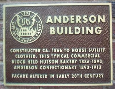 Anderson Building Marker. Click for full size. Anderson Building Marker image. Click for full size.