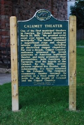 Calumet Theater Marker image. Click for full size.