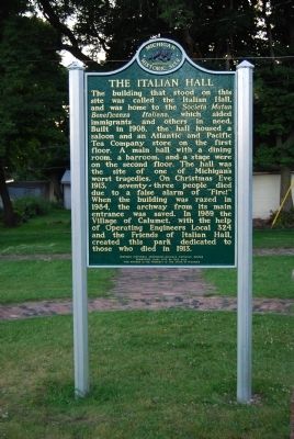 The Italian Hall Marker. Click for full size. The Italian Hall Marker image. Click for full size.