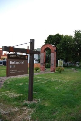 The Italian Hall NPS sign image. Click for full size.