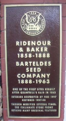 Ridenour & Baker Building Marker. Click for full size. Ridenour & Baker Building Marker image. Click for full size.