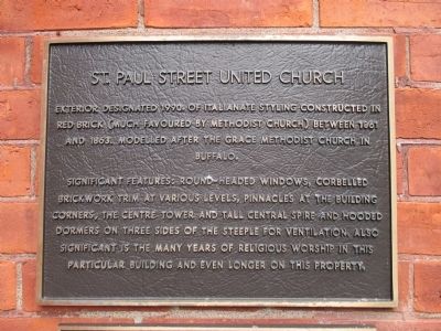 St. Paul Street United Church Marker image. Click for full size.