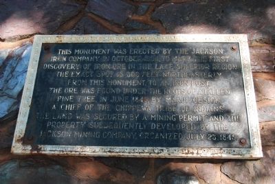 Jackson Mine Pyramid Monument plaque image. Click for full size.