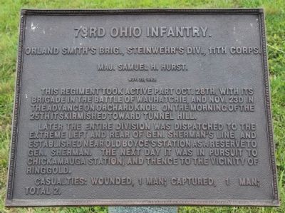 73rd Ohio Infantry Marker. Click for full size. 73rd Ohio Infantry Marker image. Click for full size.