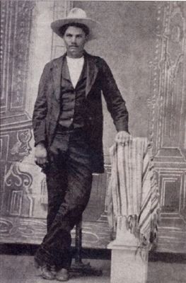 This ferrotype photograph is a mirror image of John Wesley Hardin. image. Click for full size.