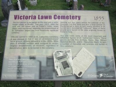 Victoria Lawn Cemetery 1855 Marker image. Click for full size.