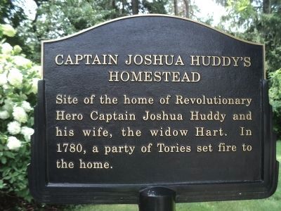 Captain Joshua Huddy's Homestead Marker. Click for full size. Captain Joshua Huddy's Homestead Marker image. Click for full size.
