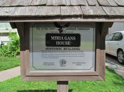 <i>Miria</i> Gans House Marker image. Click for full size.