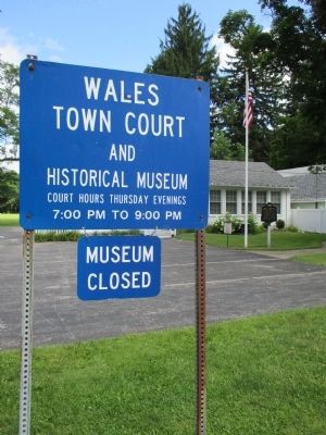 Wales Town Court and Museum Sign image. Click for full size.