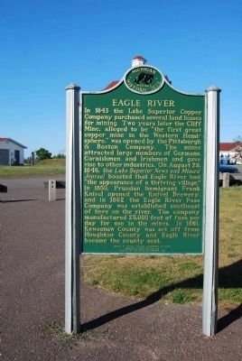 Eagle River side of marker. Click for full size. Eagle River side of marker image. Click for full size.