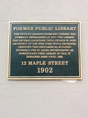 Former Public Library Marker. Click for full size. Former Public Library Marker image. Click for full size.