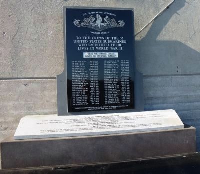 Monument near <i>Pampanito</i> commemorating the 52 U.S. Submarines lost in action during WWII image. Click for full size.