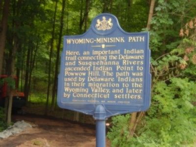Wyoming-Minisink Path Marker image. Click for full size.