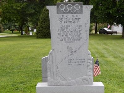 A Tribute to the Cochran Family of Richmond, VT Marker. Click for full size. A Tribute to the Cochran Family of Richmond, VT Marker image. Click for full size.