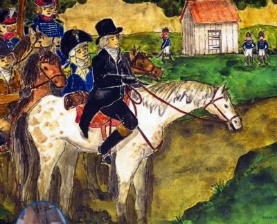 Madison Riding into Brookville<br>Aug. 26, 1814 image. Click for full size.