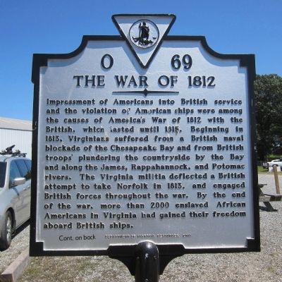 The War of 1812 Marker. Click for full size. The War of 1812 Marker image. Click for full size.