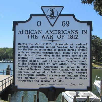 African Americans in the War of 1812 Marker image. Click for full size.