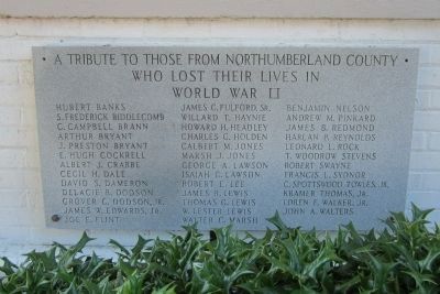 Northumberland County WWII Memorial. Click for full size. Northumberland County WWII Memorial image. Click for full size.