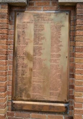 Dallas Township World War II Roll of Honor. Click for full size. Dallas Township World War II Roll of Honor image. Click for full size.