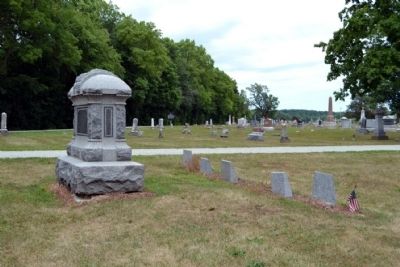 Burial Place of Lessel Long<br>(Marked by American Flag). Click for full size. Burial Place of Lessel Long<br>(Marked by American Flag) image. Click for full size.