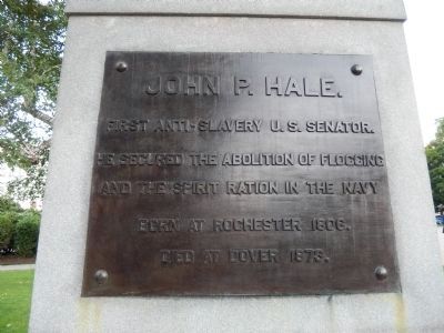 John P. Hale Marker (Rear). Click for full size. John P. Hale Marker (Rear) image. Click for full size.