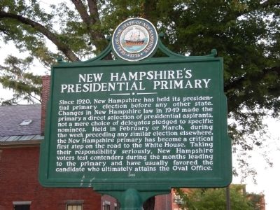 New Hampshire's Presidential Primary Marker. Click for full size. New Hampshire's Presidential Primary Marker image. Click for full size.