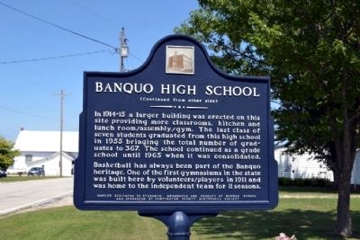 Banquo High School Marker Reverse. Click for full size. Banquo High School Marker Reverse image. Click for full size.