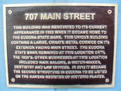 707 Main Street Marker. Click for full size. 707 Main Street Marker image. Click for full size.