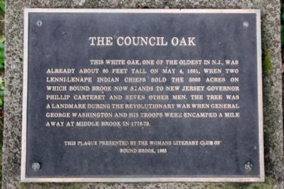 The Council Oak Marker. Click for full size. The Council Oak Marker image. Click for full size.