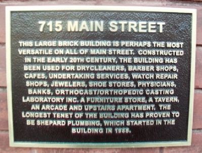 715 Main Street Marker. Click for full size. 715 Main Street Marker image. Click for full size.