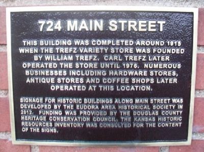 724 Main Street Marker. Click for full size. 724 Main Street Marker image. Click for full size.