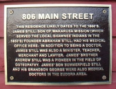 806 Main Street Marker image. Click for full size.