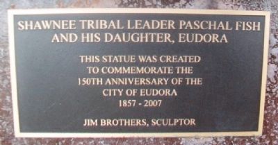 Shawnee Tribal Leader Paschal Fish and his Daughter, Eudora Marker image. Click for full size.