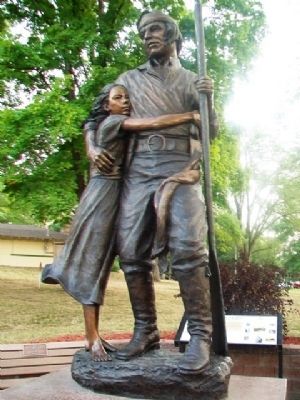 Statue of Shawnee Tribal Leader Paschal Fish and his Daughter, Eudora image. Click for more information.