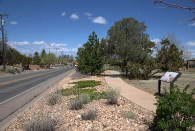 The Marker Faces Old Santa Fe Trail. Click for full size. The Marker Faces Old Santa Fe Trail image. Click for full size.