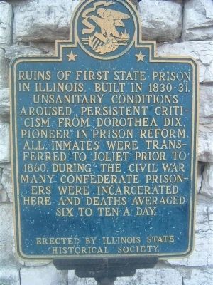 Ruins of the First State Prison in Illinois Marker image. Click for full size.