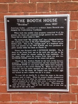 The Booth House Marker. Click for full size. The Booth House Marker image. Click for full size.