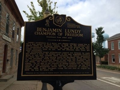 Benjamin Lundy Champion of Freedom Marker image. Click for full size.