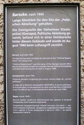 Barrack / Baracke Marker image. Click for full size.