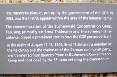 English Text below Ernst Thälmann Marker image. Click for full size.
