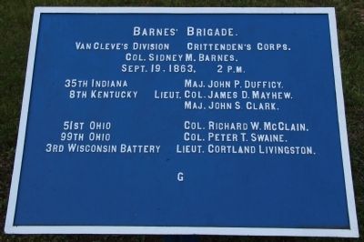 Barnes' Brigade Marker. Click for full size. Barnes' Brigade Marker image. Click for full size.