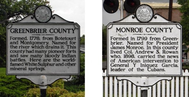 Greenbrier County / Monroe County Marker image. Click for full size.