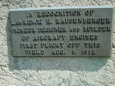 Plaque #1 commemorated Lawrence Rausenberger image. Click for full size.