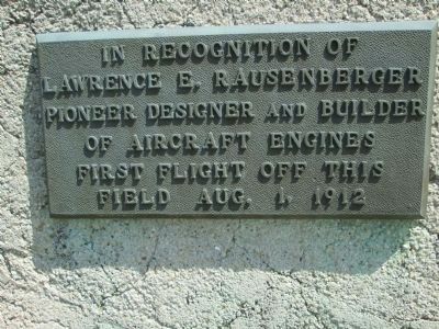 Plaque #1 commemorated Lawrence Rausenberger image. Click for full size.