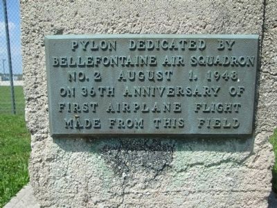 Plaque #2 - - Bellefontaine Airport Pylon Marker dedication plaque image. Click for full size.
