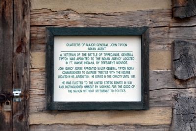 Quarters of Major General John Tipton Marker. Click for full size. Quarters of Major General John Tipton Marker image. Click for full size.